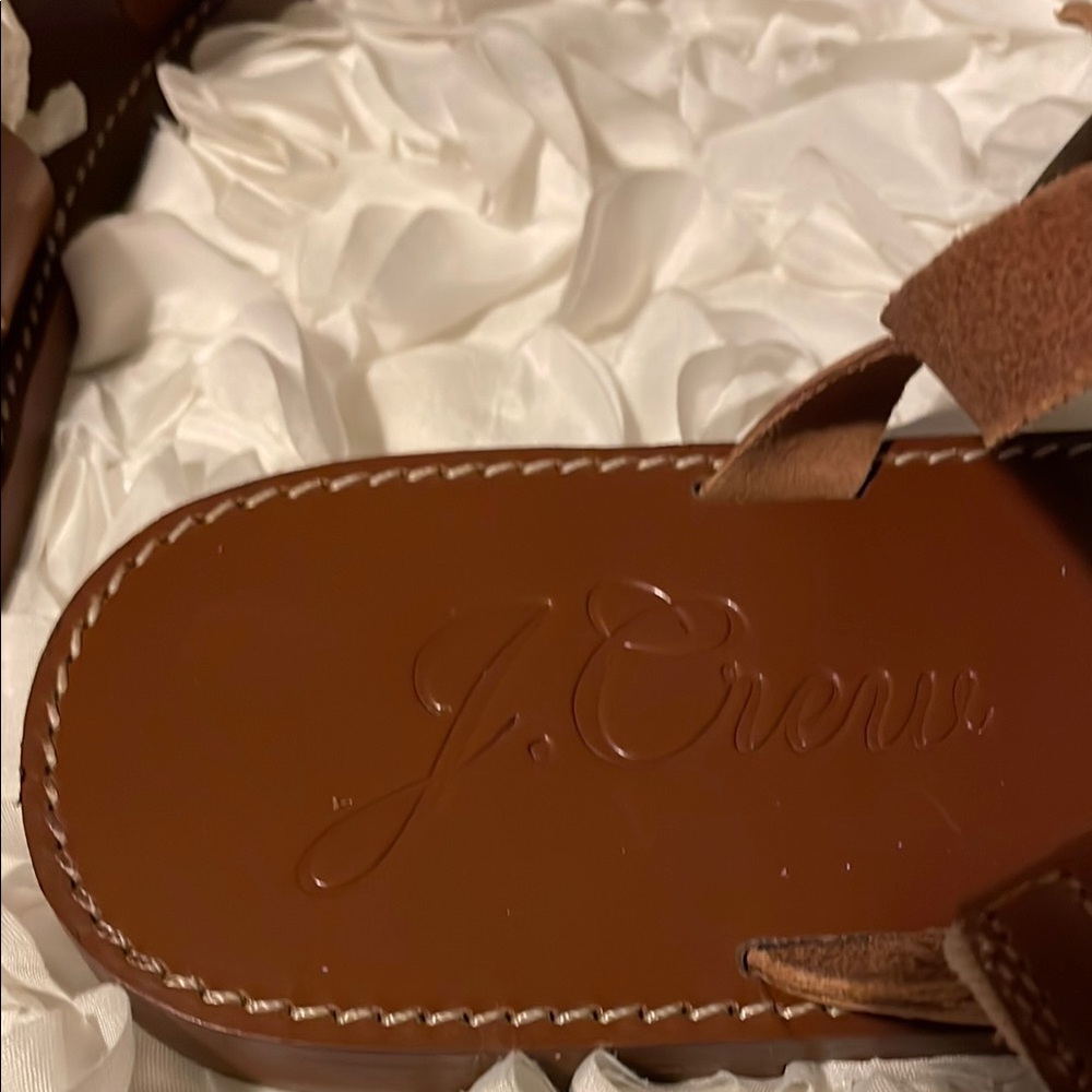 J. Crew Brown Leather Sandals with Straps - Picture 2 of 3